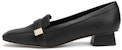 (W) CHARLES & KEITH Kasut Tumit Rendah Hujung Petak 'Perincian Logam Hitam' CK1-60580198_BLACK