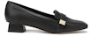 (W) CHARLES & KEITH Kasut Tumit Rendah Hujung Petak 'Perincian Logam Hitam' CK1-60580198_BLACK
