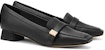 (W) CHARLES & KEITH Kasut Tumit Rendah Hujung Petak 'Perincian Logam Hitam' CK1-60580198_BLACK