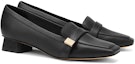 Lookbook (W) CHARLES & KEITH Kasut Tumit Rendah Hujung Petak 'Perincian Logam Hitam' CK1-60580198_BLACK