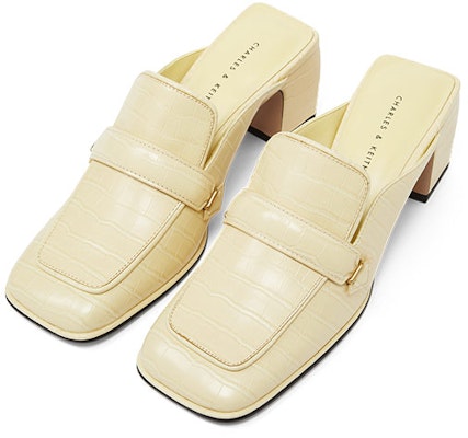 CHARLES&KEITH PU寬束帶飾 方頭穆勒高跟鞋 6cm 女鞋 黃色 Lookbook CHARLES&KEITH PU寬束帶飾 方頭穆勒高跟鞋 6cm 女鞋 黃色