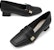 (W) CHARLES & KEITH Kasut Tumit Rendah Hujung Petak 'Perincian Logam Hitam' CK1-60580198_BLACK