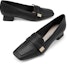 Shop (W) CHARLES & KEITH Kasut Tumit Rendah Hujung Petak 'Perincian Logam Hitam' CK1-60580198_BLACK