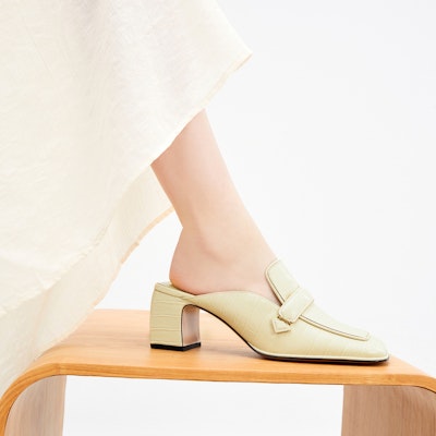 CHARLES&KEITH PU寬束帶飾 方頭穆勒高跟鞋 6cm 女鞋 黃色 Shop CHARLES&KEITH PU寬束帶飾 方頭穆勒高跟鞋 6cm 女鞋 黃色