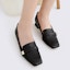 Purchase (W) CHARLES & KEITH Kasut Tumit Rendah Hujung Petak 'Perincian Logam Hitam' CK1-60580198_BLACK