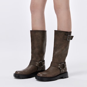 (W) CHARLES & KEITH 高筒靴 '复古带扣西部骑士' CK1-90360391 Cheap (W) CHARLES & KEITH 高筒靴 '复古带扣西部骑士' CK1-90360391