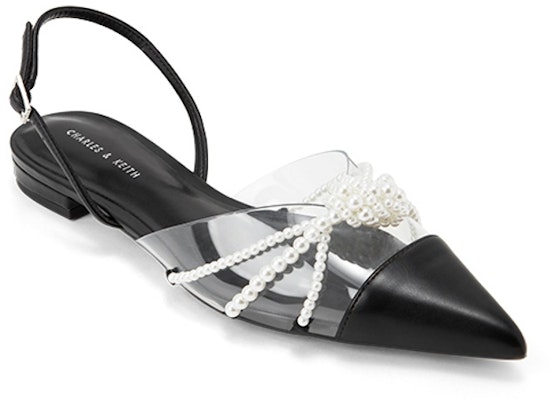 (W) Sandal Tumit Rendah CH&KEITH Hitam Mutiara Dengan Reka Bentuk Berpintal CK1-70900380_BLACK Order (W) Sandal Tumit Rendah CH&KEITH Hitam Mutiara Dengan Reka Bentuk Berpintal CK1-70900380_BLACK