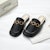 (W) CHARLES & KEITH Tumit Rendah Rantaian Vintage 'Hitam' CK1-70920081_BLACK