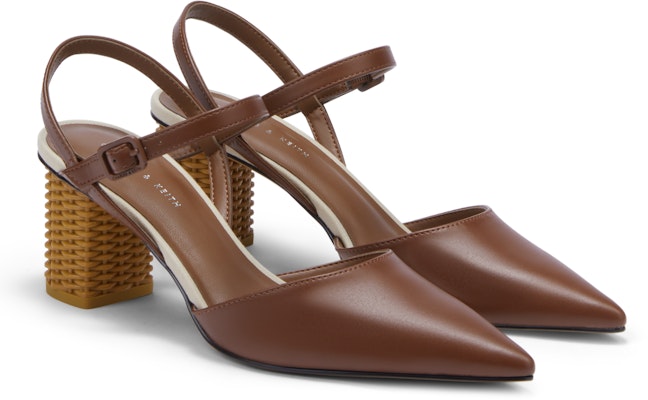 CHARLES&KEITH 編織粗高跟尖頭高筒鞋 女款 Shop CHARLES&KEITH 編織粗高跟尖頭高筒鞋 女款