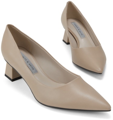 (W) CHARLES & KEITH 직조 5cm 뾰족 청키굽 하이힐 CK1-60920318 3