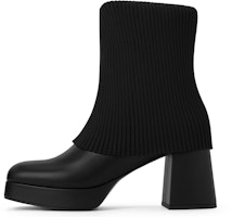 (Women) CHARLES & KEITH Charles & Keith Woven Detachable Sock Booties with Chunky Heel 'Tan' CK1-90580181 (Women) CHARLES & KEITH Charles & Keith Woven Detachable Sock Booties with Chunky Heel 'Tan' CK1-90580181