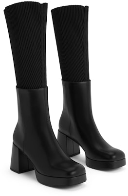(W) CHARLES & KEITH Botines Calcetín Desmontables Tejidos Tacón Grueso 'Tan' CK1-90580181 Lookbook (W) CHARLES & KEITH Botines Calcetín Desmontables Tejidos Tacón Grueso 'Tan' CK1-90580181