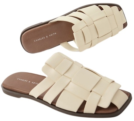 (Women) CHARLES & KEITH Woven Flat 'Powder White' CK1-70380858-NEW-CHALK Lookbook (Women) CHARLES & KEITH Woven Flat 'Powder White' CK1-70380858-NEW-CHALK