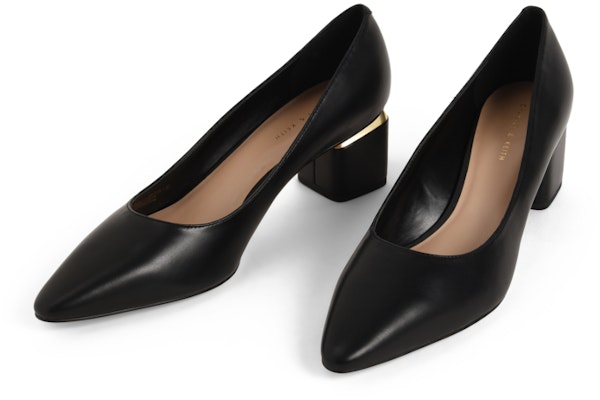 CHARLES&KEITH 編織物 尖頭輕踏 高跟鞋 5公分 女款 2
