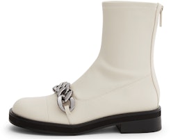 (Women) CHARLES & KEITH CHARLES&KEITH Chunky Chain Decor Platform Zip Booties 'Pink White' CK1-90900097_CHALK (Women) CHARLES & KEITH CHARLES&KEITH Chunky Chain Decor Platform Zip Booties 'Pink White' CK1-90900097_CHALK