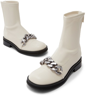 (Women) CHARLES & KEITH CHARLES&KEITH Chunky Chain Decor Platform Zip Booties 'Pink White' CK1-90900097_CHALK Lookbook (Women) CHARLES & KEITH CHARLES&KEITH Chunky Chain Decor Platform Zip Booties 'Pink White' CK1-90900097_CHALK