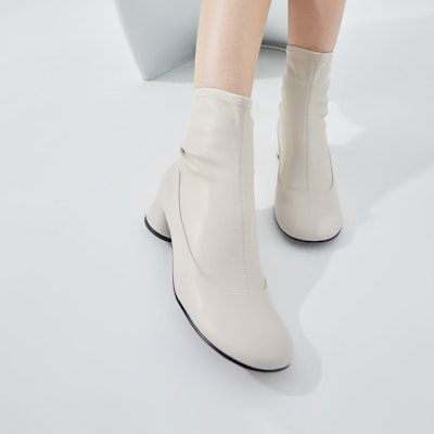 (Women) CHARLES & KEITH CHARLES&KEITH Retro Simple Round Toe Chunky Heel Booties 'Black' CK1-90280042 7