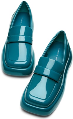 (W) CHARLES & KEITH Loafer Platform 'Hitam Berkilat' CK1-70360142 3