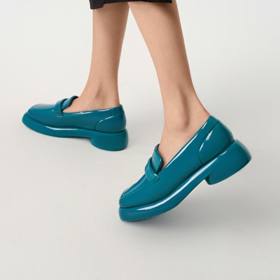 (W) CHARLES & KEITH Loafer Platform 'Hitam Berkilat' CK1-70360142 4
