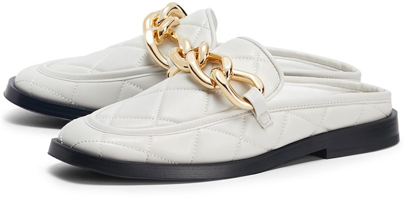 (Women) CHARLES & KEITH Muller 'Powder White Chain Quilted Low Heel' CK1-70380952_CHALK Order (Women) CHARLES & KEITH Muller 'Powder White Chain Quilted Low Heel' CK1-70380952_CHALK