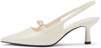(Women) CHARLES & KEITH Pointed Toe Metallic Trim Stiletto Sandal 'Gold Accent' CK1-60920349 (Women) CHARLES & KEITH Pointed Toe Metallic Trim Stiletto Sandal 'Gold Accent' CK1-60920349