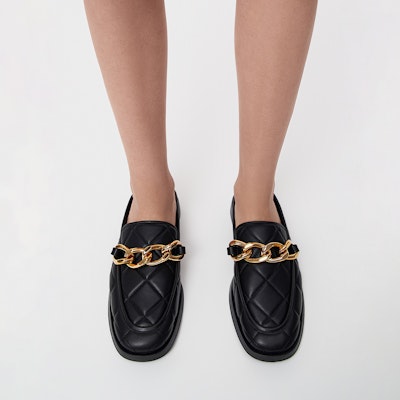 (W) CHARLES & KEITH キルティングチェーンミュール (BK) CK1-70380952_BLACK Shop (W) CHARLES & KEITH キルティングチェーンミュール (BK) CK1-70380952_BLACK