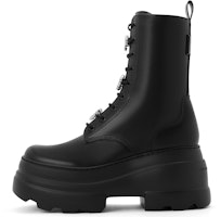 (Women) CHARLES & KEITH PU 'British Style Chunky Sole Lace-Up Slim Ankle Martin Boots' CK1-90280051 (Women) CHARLES & KEITH PU 'British Style Chunky Sole Lace-Up Slim Ankle Martin Boots' CK1-90280051