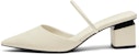(Women) CHARLES & KEITH PU Pointed Toe Chunky Heel Mules 'Classic Black' CK1-60920329