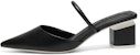 (Women) CHARLES & KEITH PU Pointed Toe Chunky Heel Mules 'Classic Black' CK1-60920329