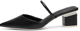 Sizing (Women) CHARLES & KEITH PU Pointed Toe Chunky Heel Mules 'Classic Black' CK1-60920329