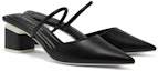 Cheap (Women) CHARLES & KEITH PU Pointed Toe Chunky Heel Mules 'Classic Black' CK1-60920329