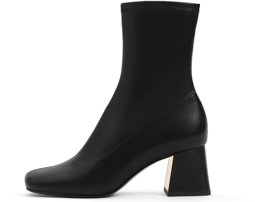 CHARLES & KEITH PU 方頭粗跟拉鍊彈力 修身短靴 女款 Buy CHARLES & KEITH PU 方頭粗跟拉鍊彈力 修身短靴 女款