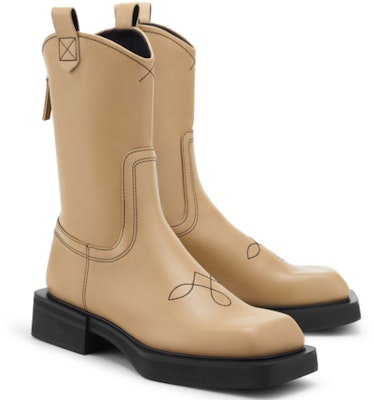 CHARLES&KEITH 復古英倫粗跟拉鏈 高筒靴 女款 黃 Details for CHARLES&KEITH 復古英倫粗跟拉鏈 高筒靴 女款 黃