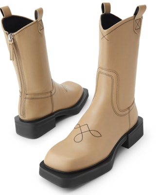 (Women) CHARLES & KEITH Retro British Chunky Heel Zippered High-Top Boots 'Yellow' CK1-90280049 Sizing (Women) CHARLES & KEITH Retro British Chunky Heel Zippered High-Top Boots 'Yellow' CK1-90280049