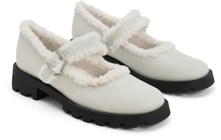 CHARLES&KEITH 麂皮厚底加絨圓頭毛毛 瑪麗珍鞋 3.5cm 女款 3