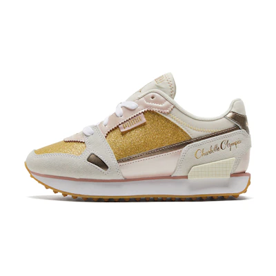 (W) Charlotte Olympia Puma Mile Rider 'Gold Glitter'