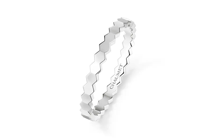 Order (W) 쇼메 비 마이 러브 18K 화이트 골드 허니콤 여성 반지 2.5mm. 81930