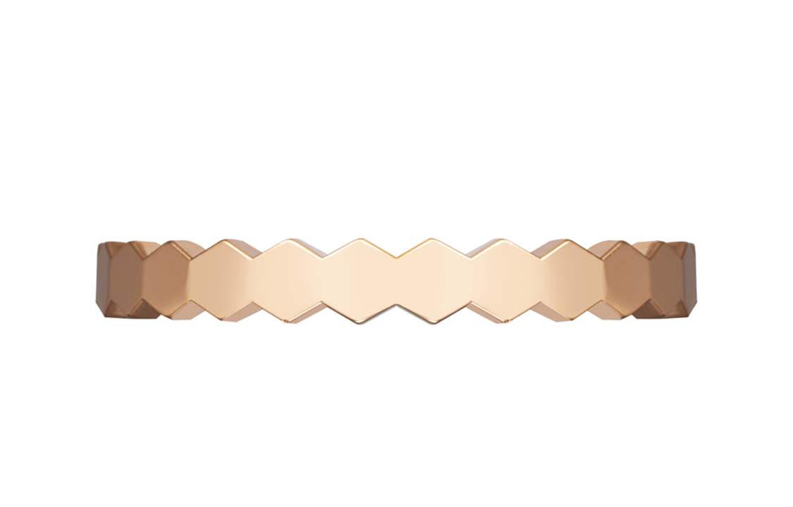 (Women) Chaumet Bee My Love Rose Gold Ring 2.5mm Honeycomb Design for Women. 081931