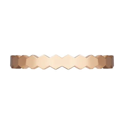 (Women) Chaumet Bee My Love Rose Gold Ring 2.5mm Honeycomb Design for Women. 081931