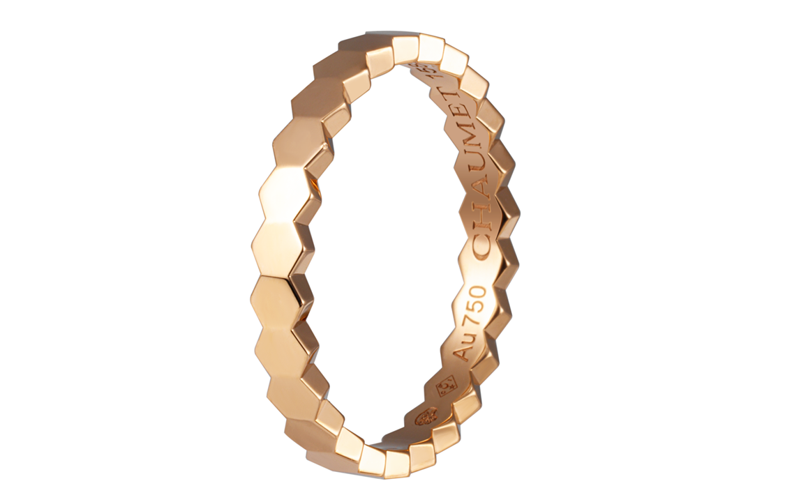 Lookbook (W) 쇼메 비 마이 러브 로즈 골드 반지 2.5mm 여성용 허니콤 디자인. 81931