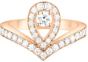 (Women) Chaumet Full Diamond Teardrop Ring in 18K Rose Gold for Women. 083511 (Women) Chaumet Full Diamond Teardrop Ring in 18K Rose Gold for Women. 083511