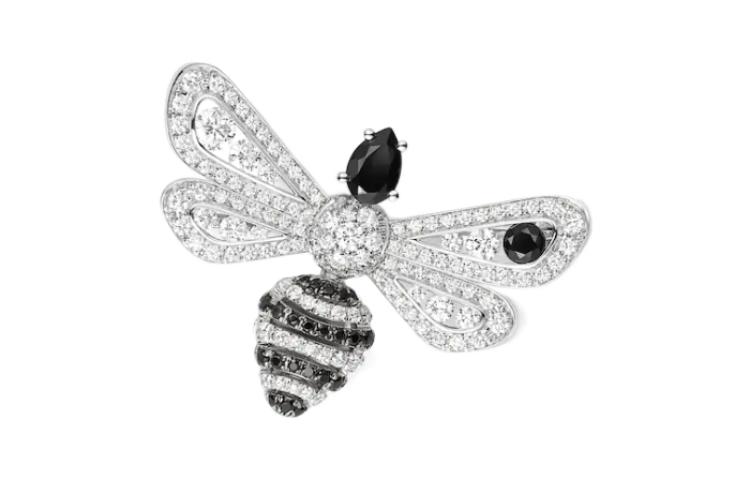 (Women) Chaumet Jardins Stylish Silver/Black Brooch for Women. 084446
