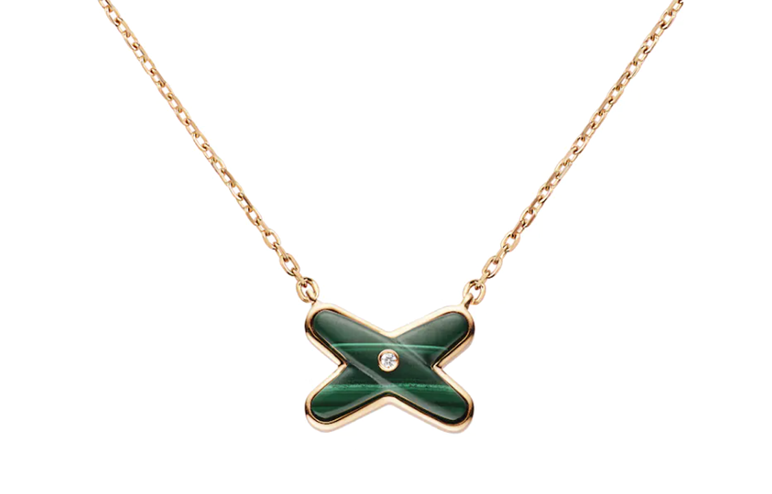 (Women) Chaumet Jeux de Liens 18K Rose Gold Diamond Malachite Necklace for Women. 083969