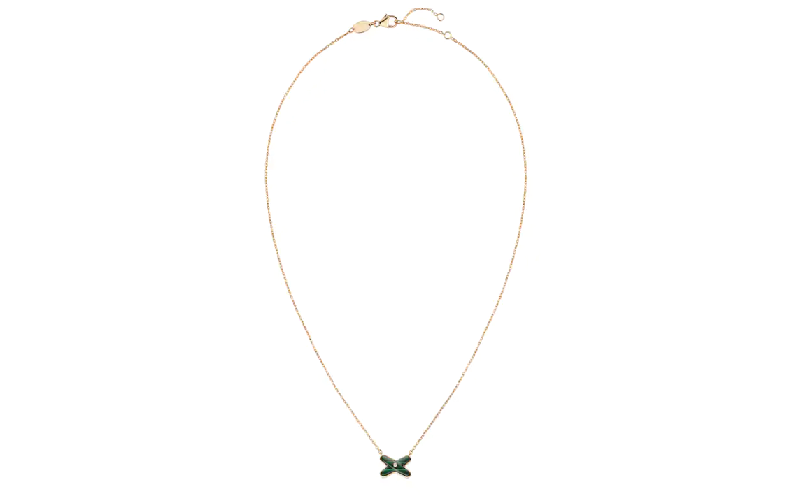 Lookbook (W) Kalung Wanita Chaumet Jeux de Liens Emas Rose 18K Berlian Malachite. 83969