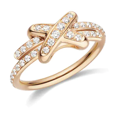 (Women) Chaumet Jeux de Liens 18K Rose Gold Ring for Women. 082179