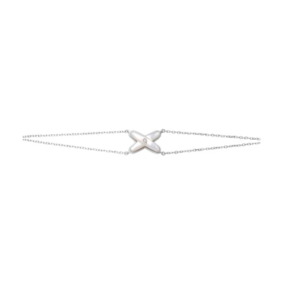 (Women) Chaumet Jeux de Liens 18K White Gold Diamond Mother-of-Pearl Bracelet for Women 083163
