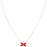(Women) Chaumet Jeux De Liens Diamond Pendant Red Carnelian Necklace for Women. 085108 (Women) Chaumet Jeux De Liens Diamond Pendant Red Carnelian Necklace for Women. 085108