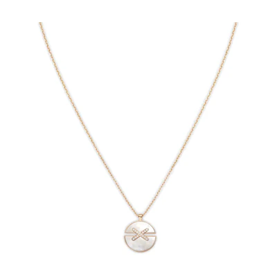 (Women) Chaumet Jeux De Liens Harmony 18K Rose Gold Mother-of-Pearl Pendant Necklace. 084494