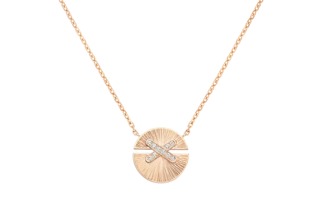 (Women) Chaumet Jeux de Liens Harmony Rose Gold Diamond Necklace for Women. 085434