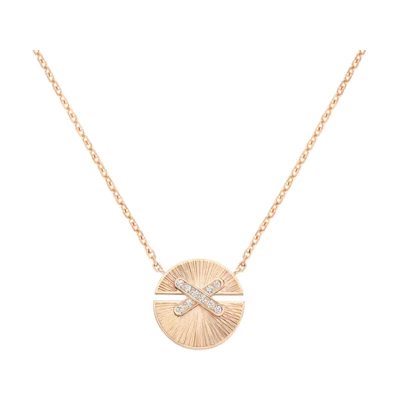 (Women) Chaumet Jeux de Liens Harmony Rose Gold Diamond Necklace for Women. 085434